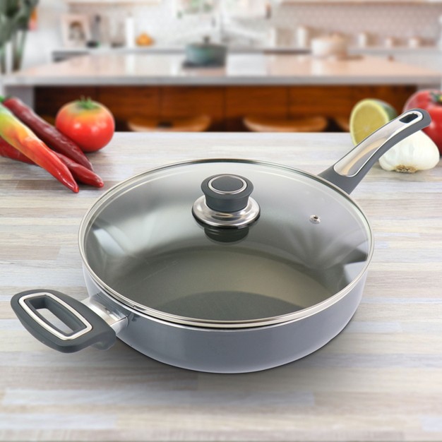 Oster 3 5 Quart Aluminum Saute Pan With Lid