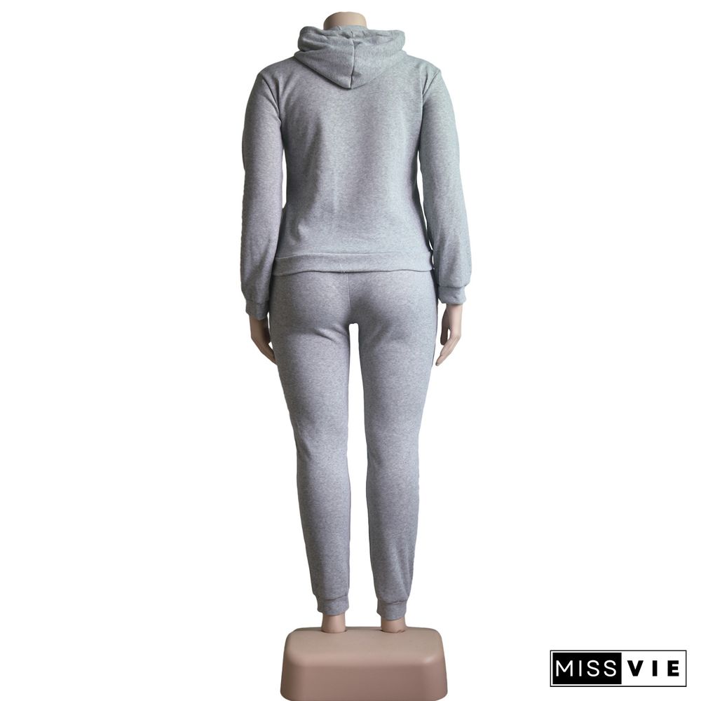 Plus Size Hoodies Sweatshirt Pants Tracksuit