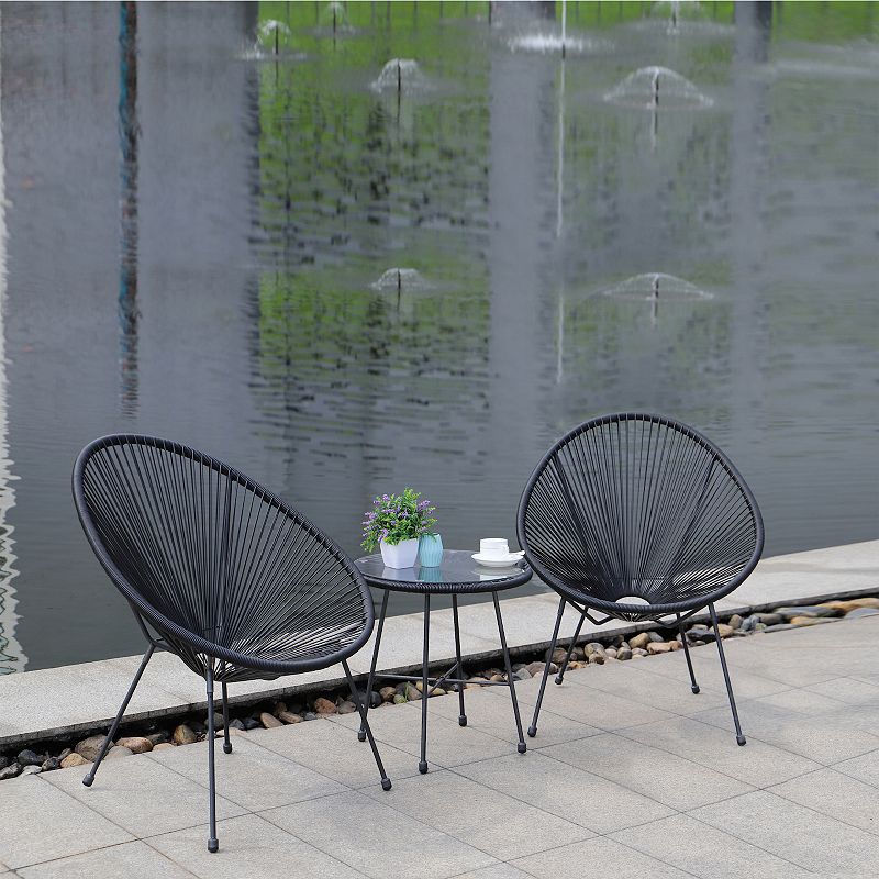 Dukap Sassio Conversation Patio Chair and End Table 3-piece Set