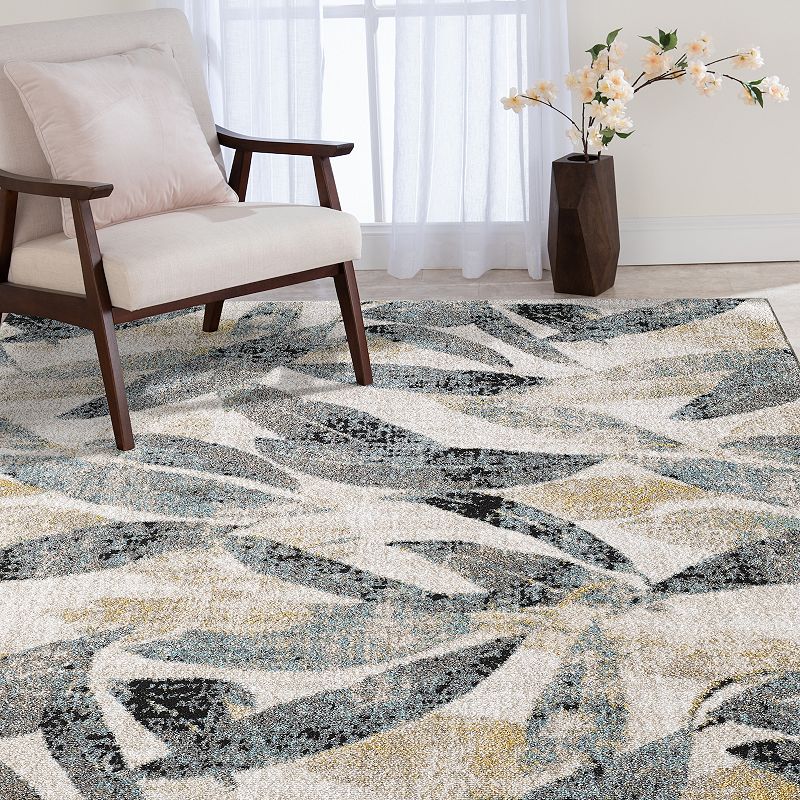 Loomaknoti Backus Yellow and Light Blue Area Rug