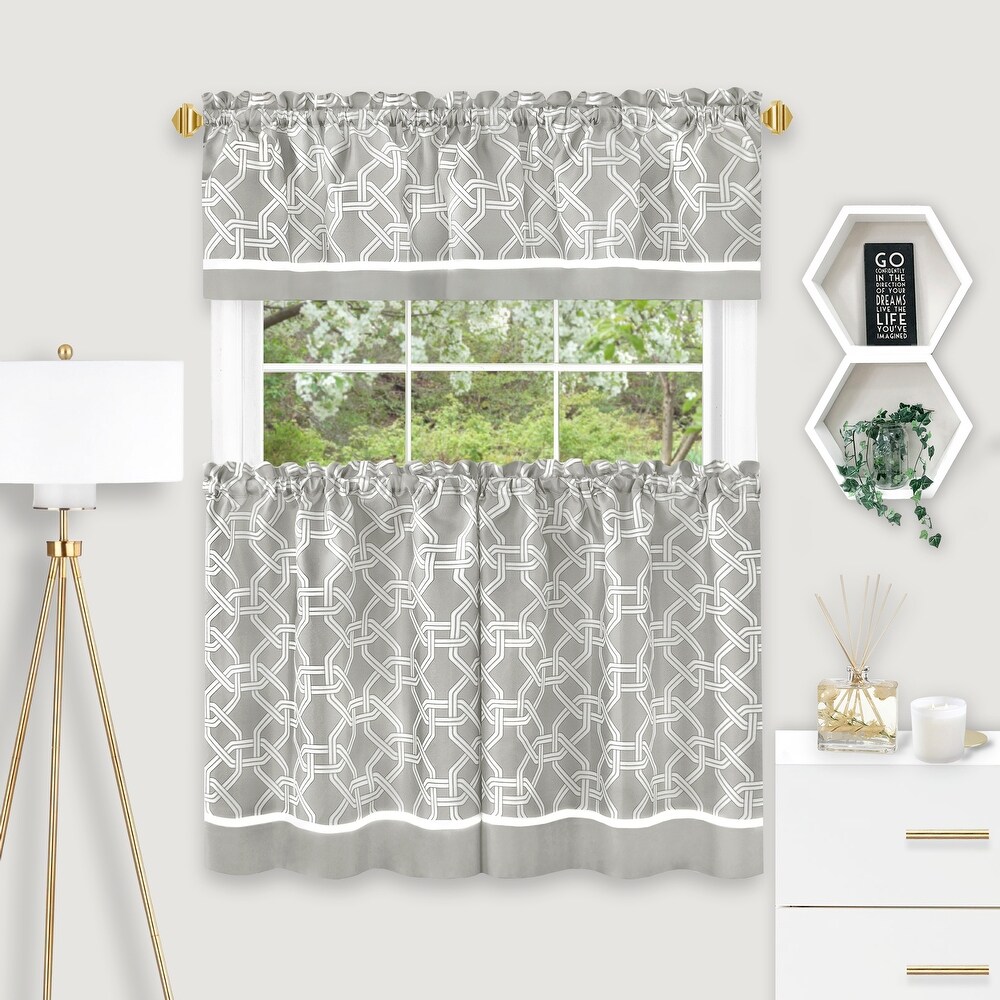 Arlington Curtain Tier and Valance Set   58x24/58x13