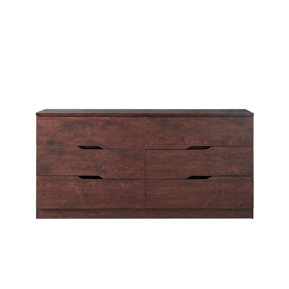 Marlone Contemporary 56 inch Wide 6 Drawer Double Dresser by Furniture of America