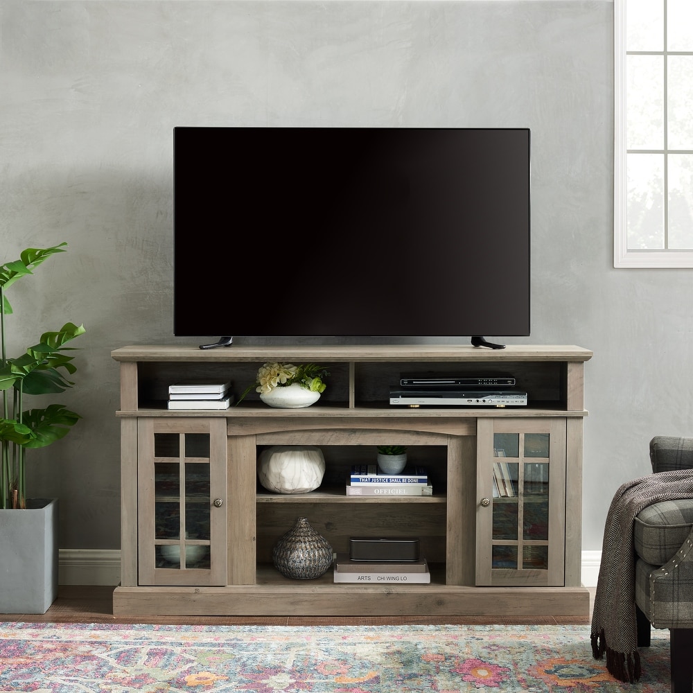 Retro TV Stand for 65 inch TV  TV Console Table with Storage   Open Shelves Entertainment Center for Living Room and Bedroom