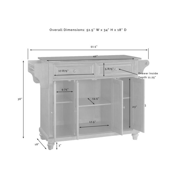 Cambridge Stainless Steel Top Full Size Kitchen Island/Cart