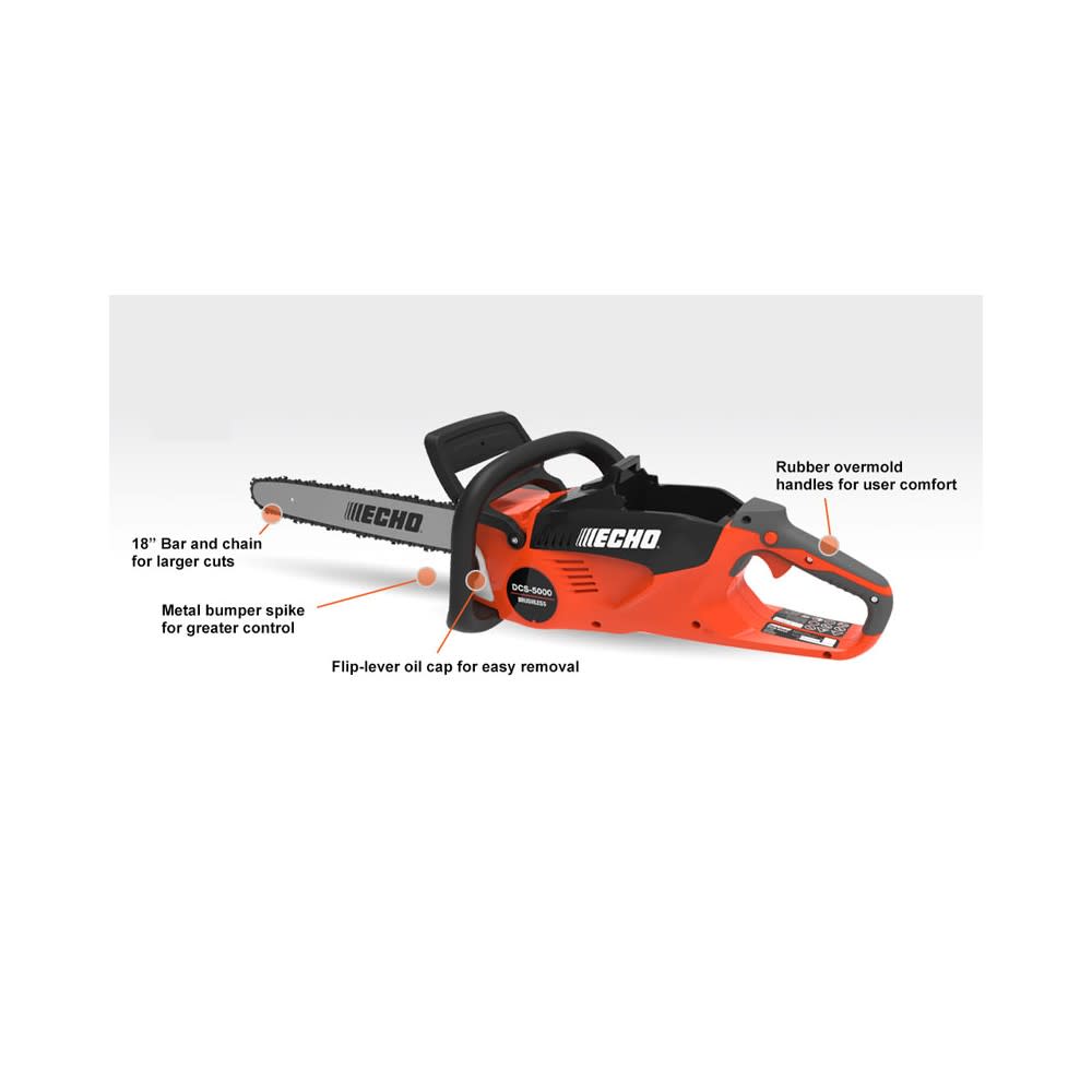 Echo 18 Bar Chainsaw 56V Battery Rear Handle Bare Tool ;