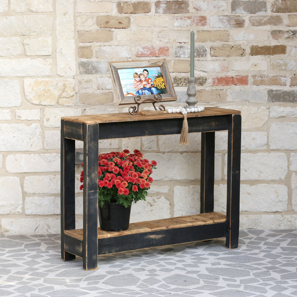 36 Inch Black Combo Console Table   Farmhouse   Console Tables   by Doug and Cristy Designs  Houzz