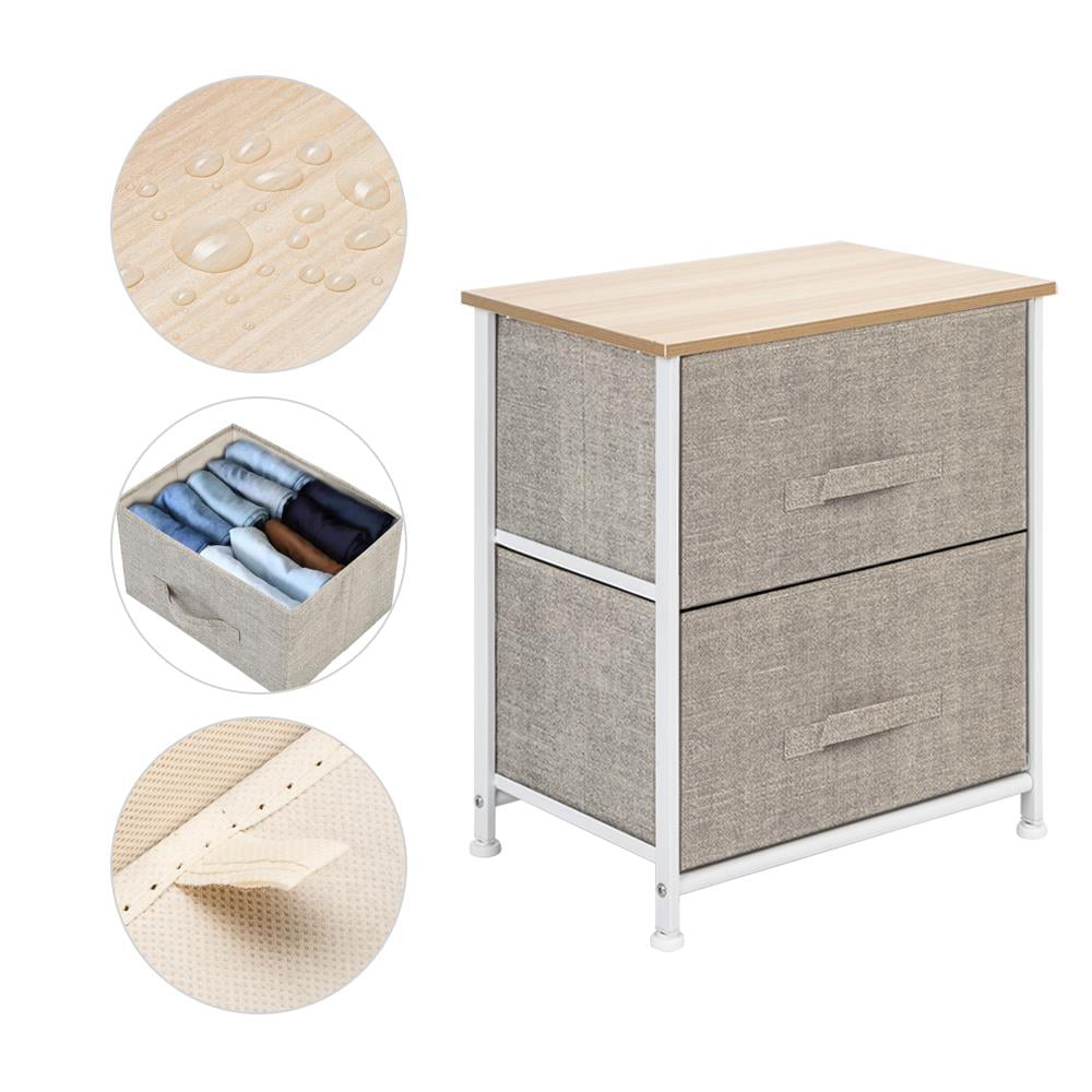 Zimtown Nightstand with 2 Drawers - Bedside Furniture and Accent End Table Chest Linen