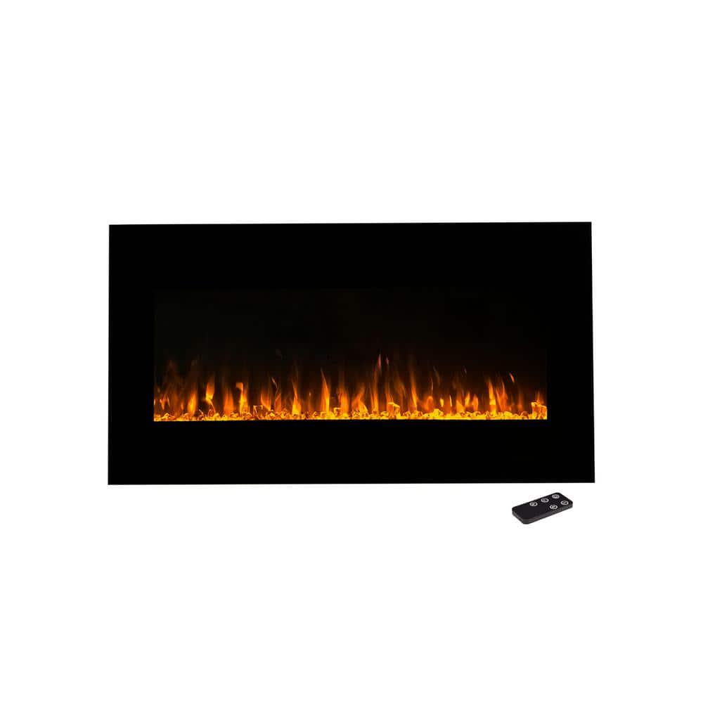 Northwest 42 in LED Fire and Ice Electric Fireplace with Remote in Black