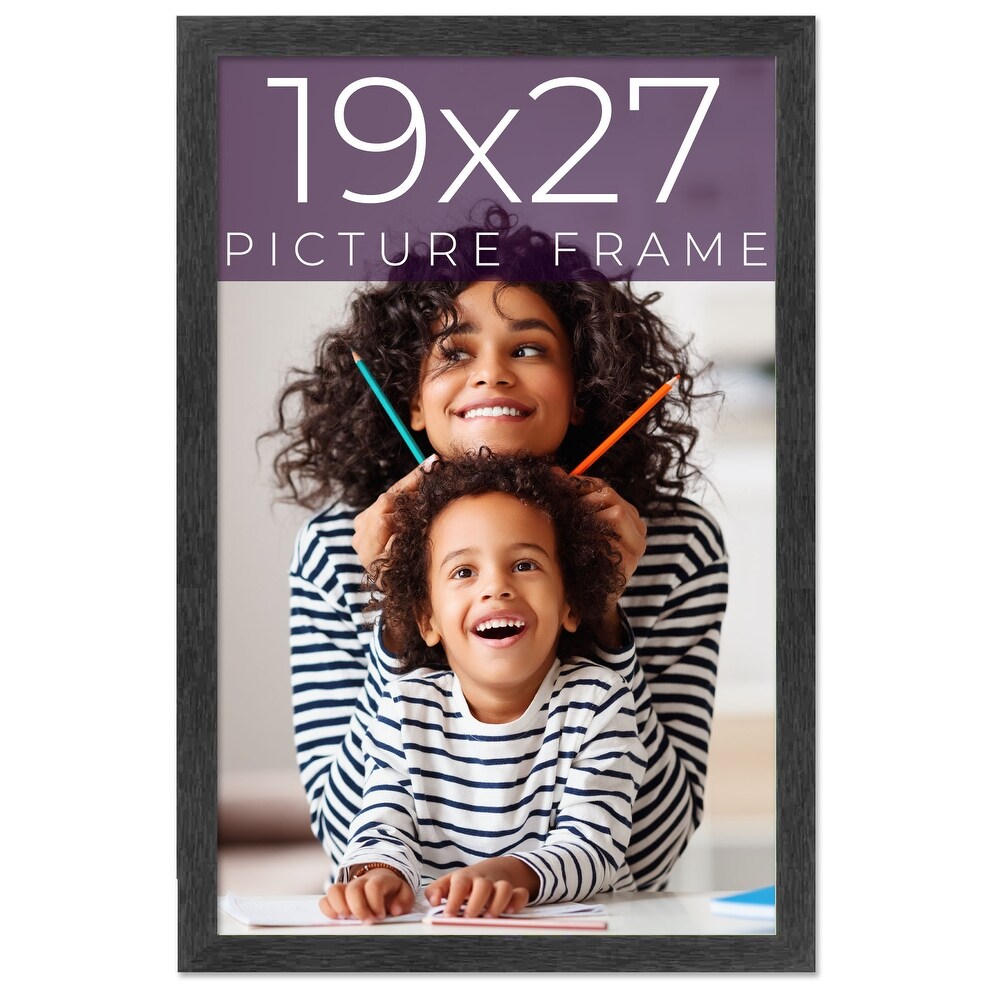 19x27 Black Picture Frame   Wood Picture Frame Complete with UV