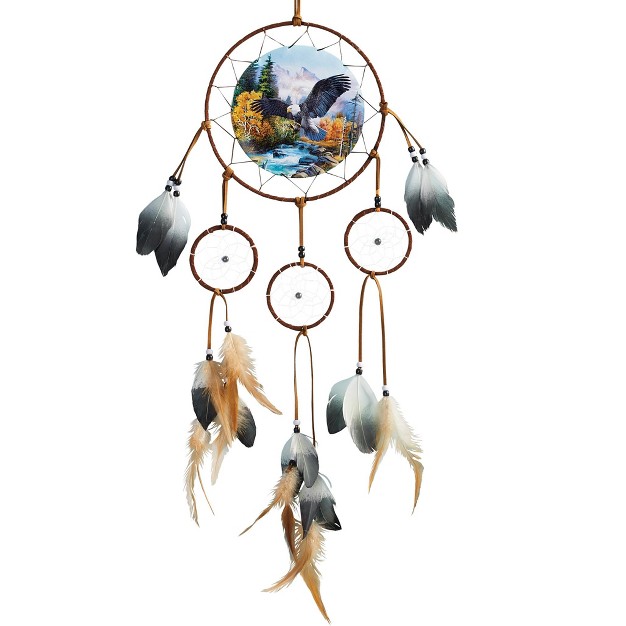 Collections Etc Flying Bald Eagle Scene Hanging Dreamcatcher 8 X 8 X 32