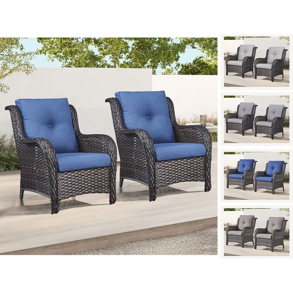 Outdoor Furniture Set Patio Wicker Chairs Set of 2