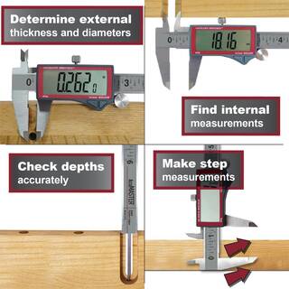 Calculated Industries AccuMASTER Digital Vernier Caliper Stainless Steel 6 in. Tool Displays Fractions to 164 in Decimal Inches Millimeters 7410