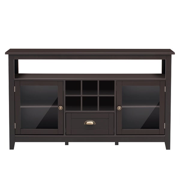 Multifunctional Console Table with Large Storage Capacity Cabinet， Sofa Table for Entryway with 2 Doors and 6 Storage Grids