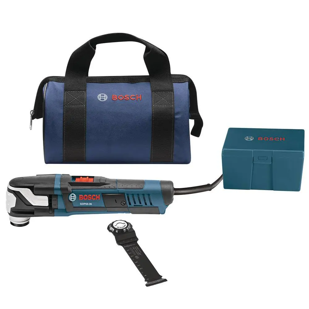 Bosch 5.5 Amp Corded StarlockMax Variable Speed Oscillating Multi-Tool Kit with Carrying Bag (4-Piece) GOP55-36B