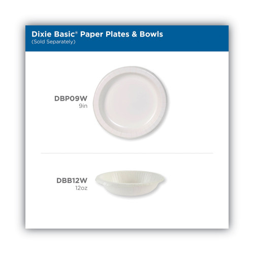 Dixie Paper Dinnerware， Plates， White， 8.5