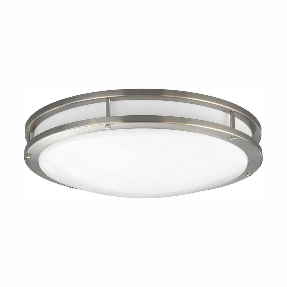 Progress Lighting 17.75 in. CTC COMM Collection 31 -Watt Brushed Nickel Integrated LED Flush Mount P7250-0930K9