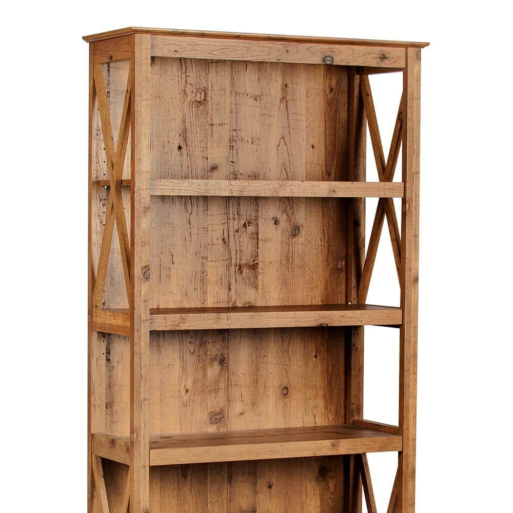 SAINT BIRCH Houston 71 in. Rustic Brown 5-Shelf Standard Bookcase SBAS3102BKRB