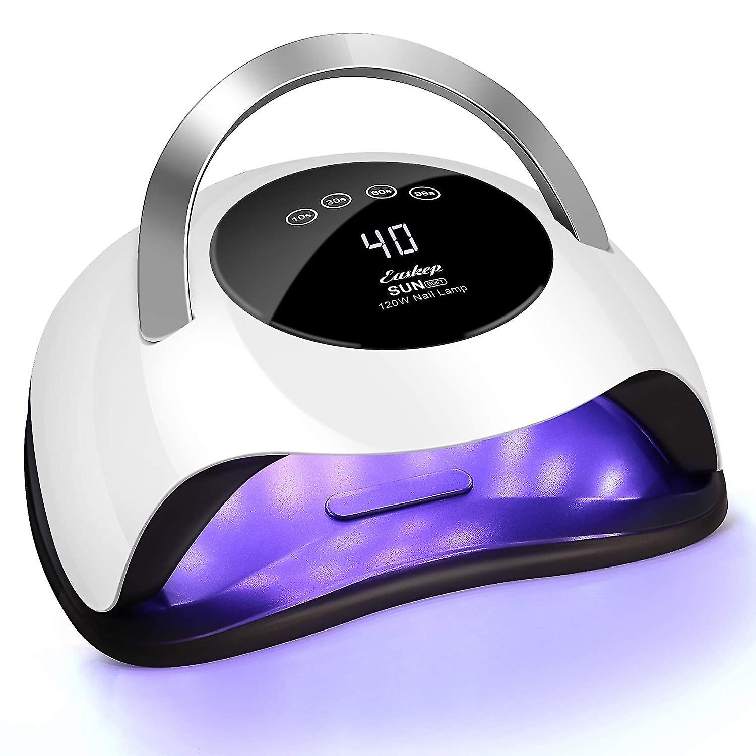 Uv Led Nail Lamp  120w Gel Nail Polish Uv Light For Nail Dryer Curing Lamp Faster 4 Timer Setting Professional Portable Handle For Fingernail And Toen