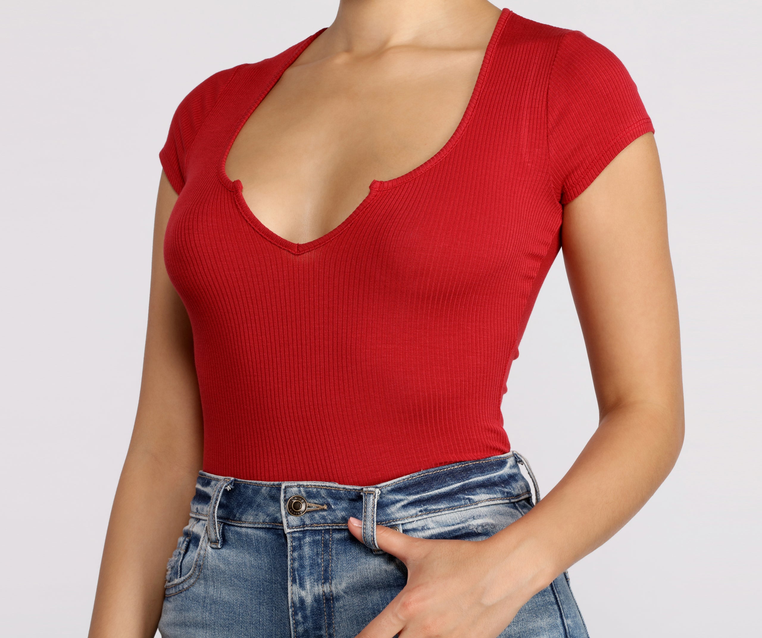 Feeling Basic Ribbed Knit Top