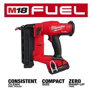 MW M18 FUEL 18-Volt Lithium-Ion Brushless Cordless Gen II 18-Gauge Brad Nailer Woodworking Kit (3-Tool) wPACKOUT Tool Box 2746-20-2626-20-2648-20