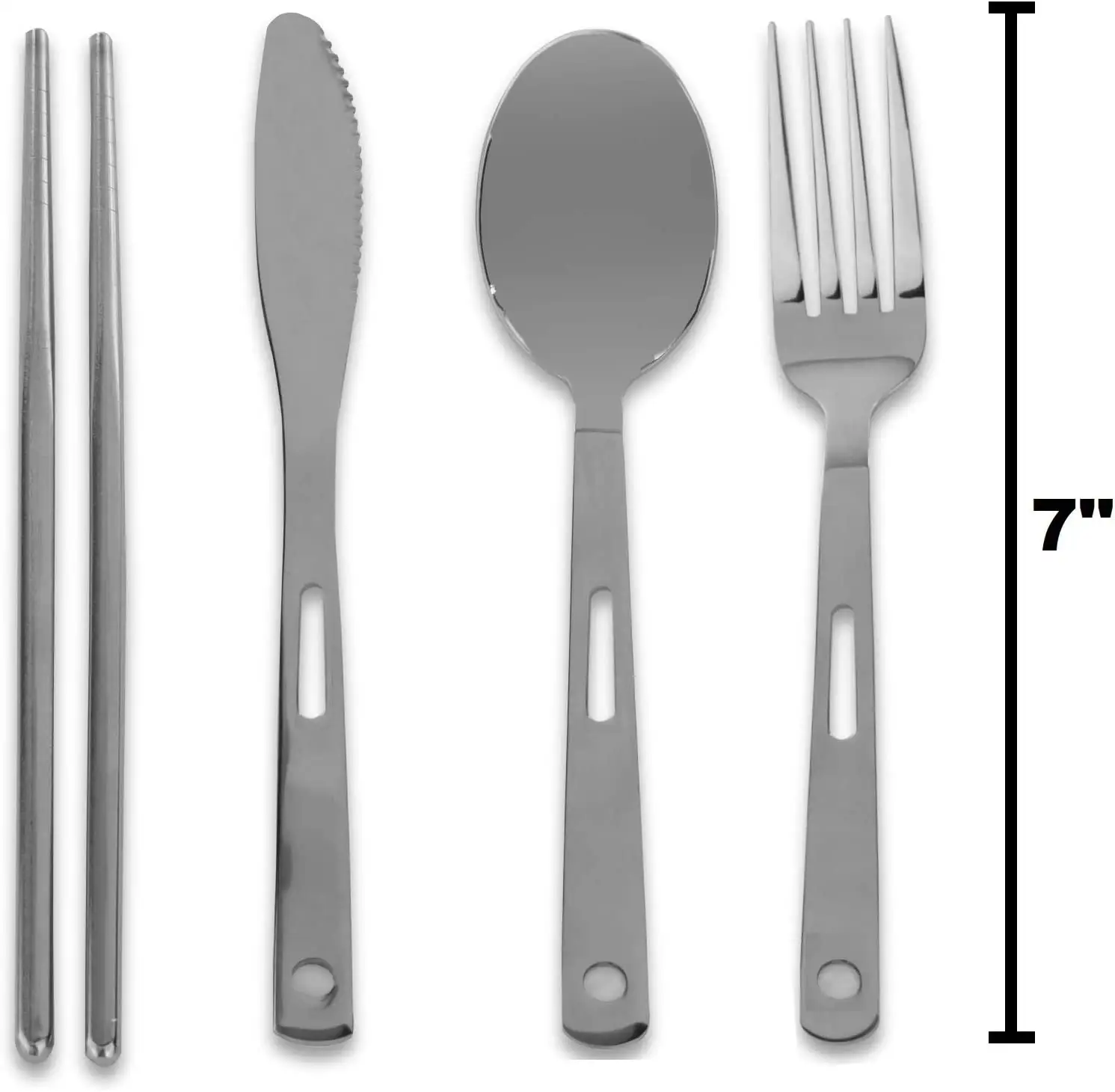 NPOT Wholesales 13 Piece Stainless Steel Family Cutlery  Picnic Utensil Set with Travel Case for Camping