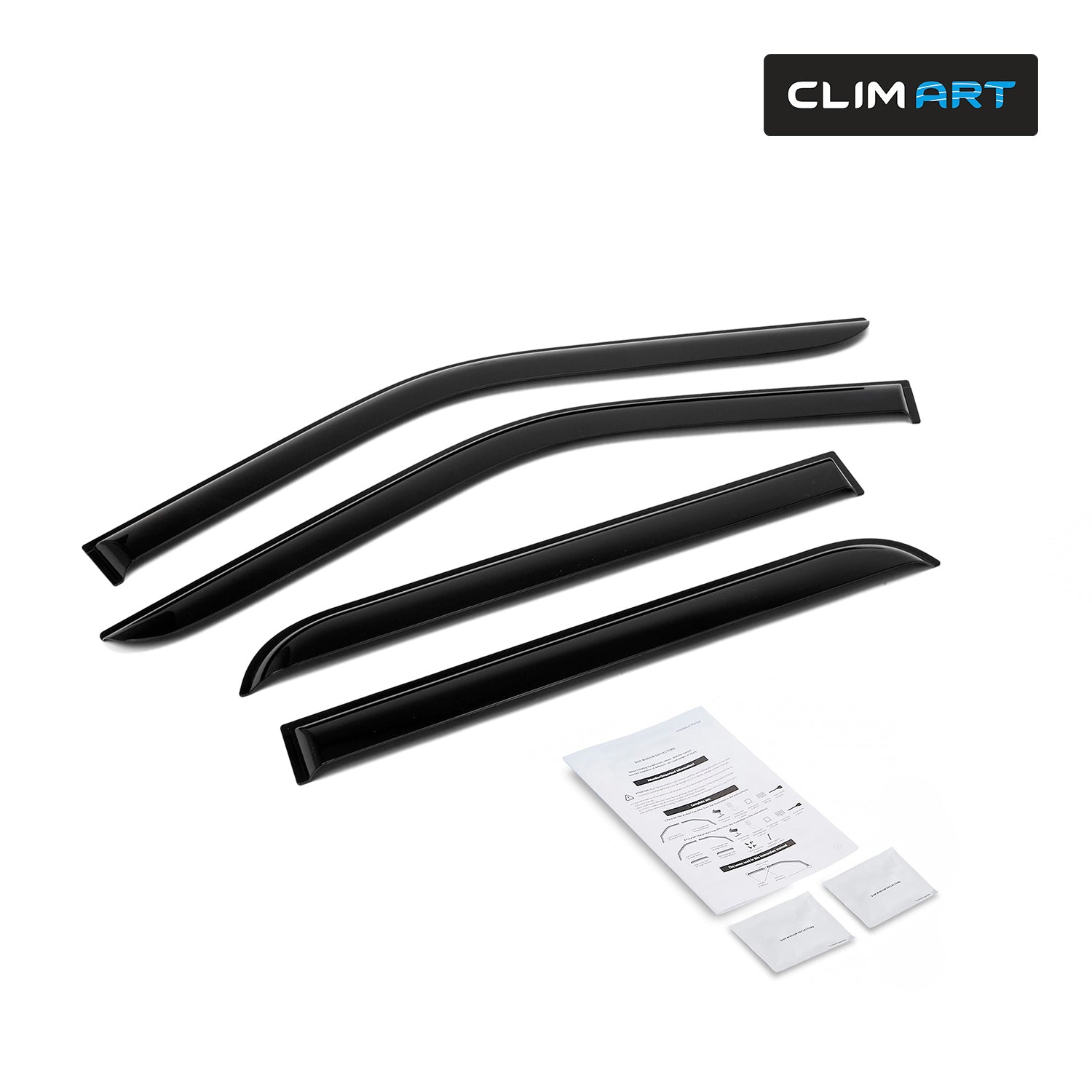 CLIM ART Incredibly Durable Rain Guards for Mitsubishi Outlander 2014-2021， Original Tape-on Window Deflectors， Vent Deflector， Vent Window Visors for cars， Dark Smoke， Car Accessories 4 pcs- 414047LP