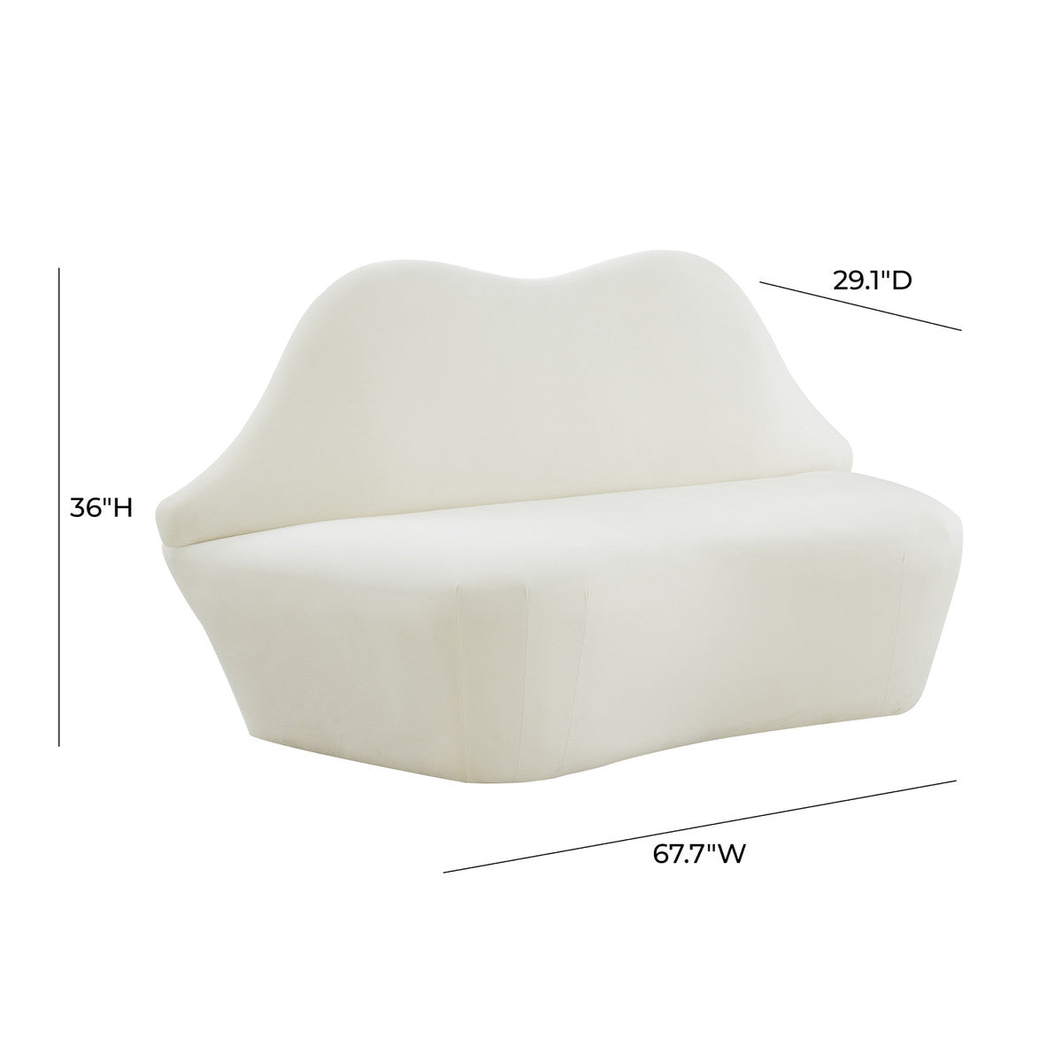 Lips Hot Velvet Settee in Various Colors