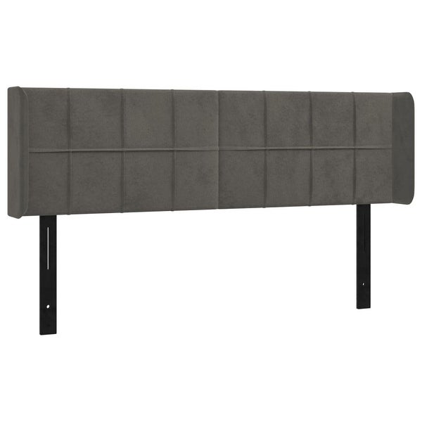 vidaXL Headboard with Ears Dark/Light Gray Velvet - - 37455508