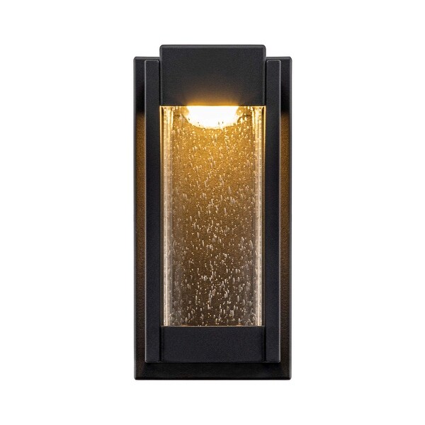 Outdoor Integrated LED Rectangular Wall Sconce w/ Seeded Glass - 5.31