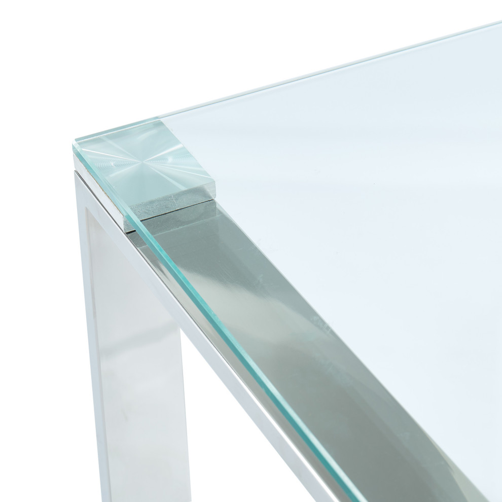 Stainless Steel and Glass Accent Table   Contemporary   Side Tables And End Tables   by HedgeApple  Houzz