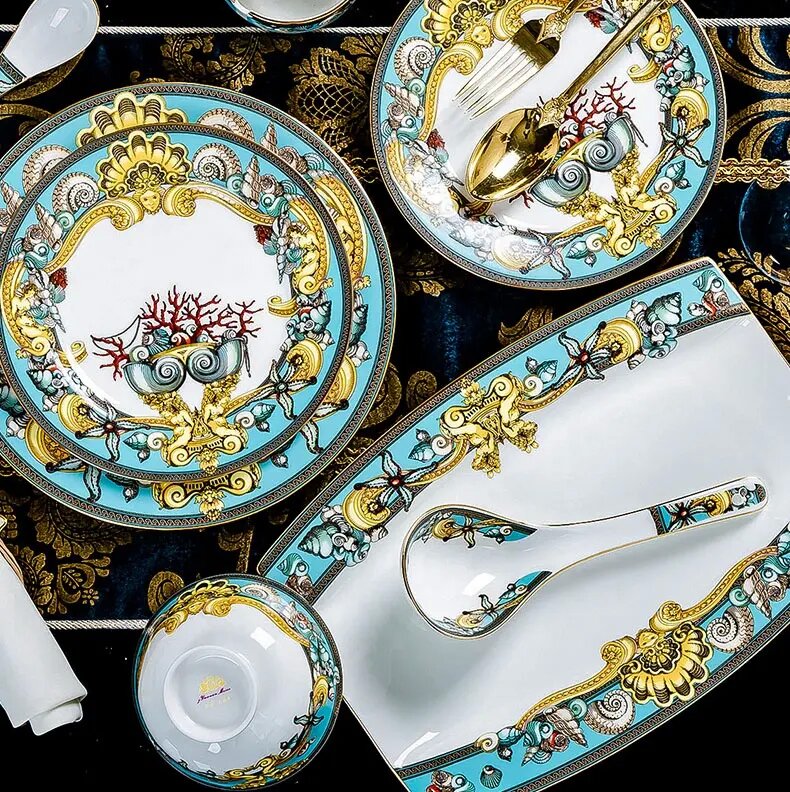 58pcs deluxe ceramic tableware set