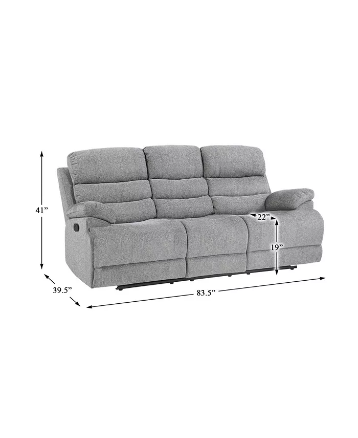 Homelegance White Label Cruz 84 Double Reclining Sofa