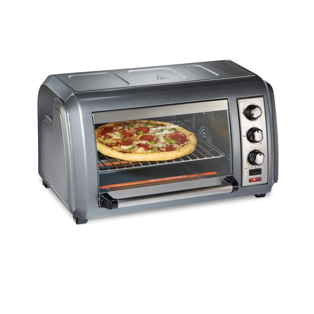 Hamilton Beach Easy Reach 1500Watts 6Slice Grey Toaster Oven with RollTop Door