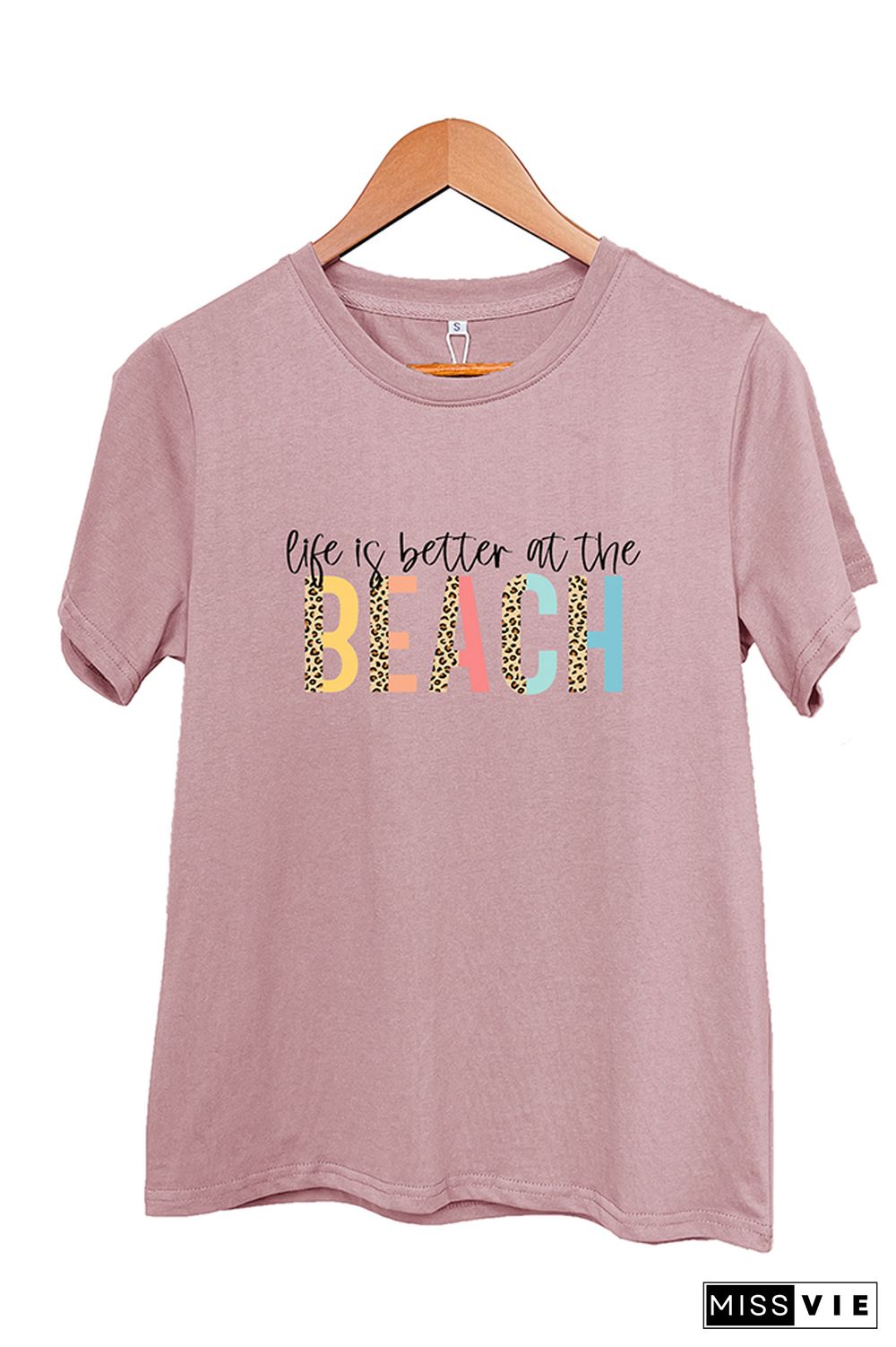 Life is better at the beach Sleeve Graphic Tee Wholesale