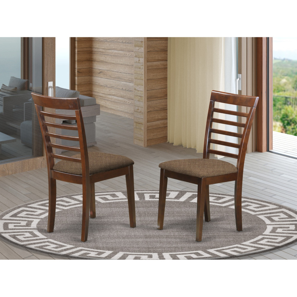 Set of 2 Milan Kitchen Chair  Mahogany Finish   Transitional   Dining Chairs   by Kolibri Decor  Houzz