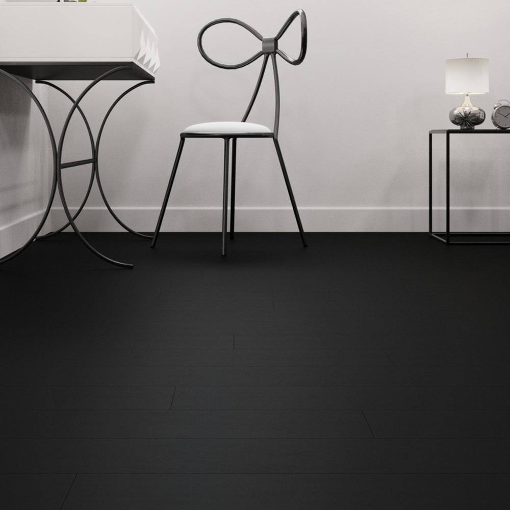 Lucida Surfaces MaxCore Piano Black 28 MIL x 7.3 in. W x 48 in. L Click Lock Waterproof Luxury Vinyl Plank Flooring (24.5 sq. ft. case) MC-513