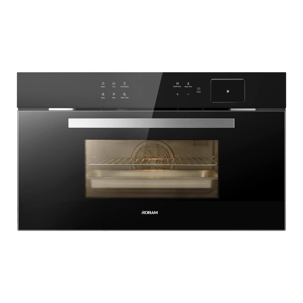 ROBAM CQ762 30 in. Built In Gas Convention Oven with Steam Cooking Onxy Black Tempered Glass with Stainless Steel ROBAM-CQ762