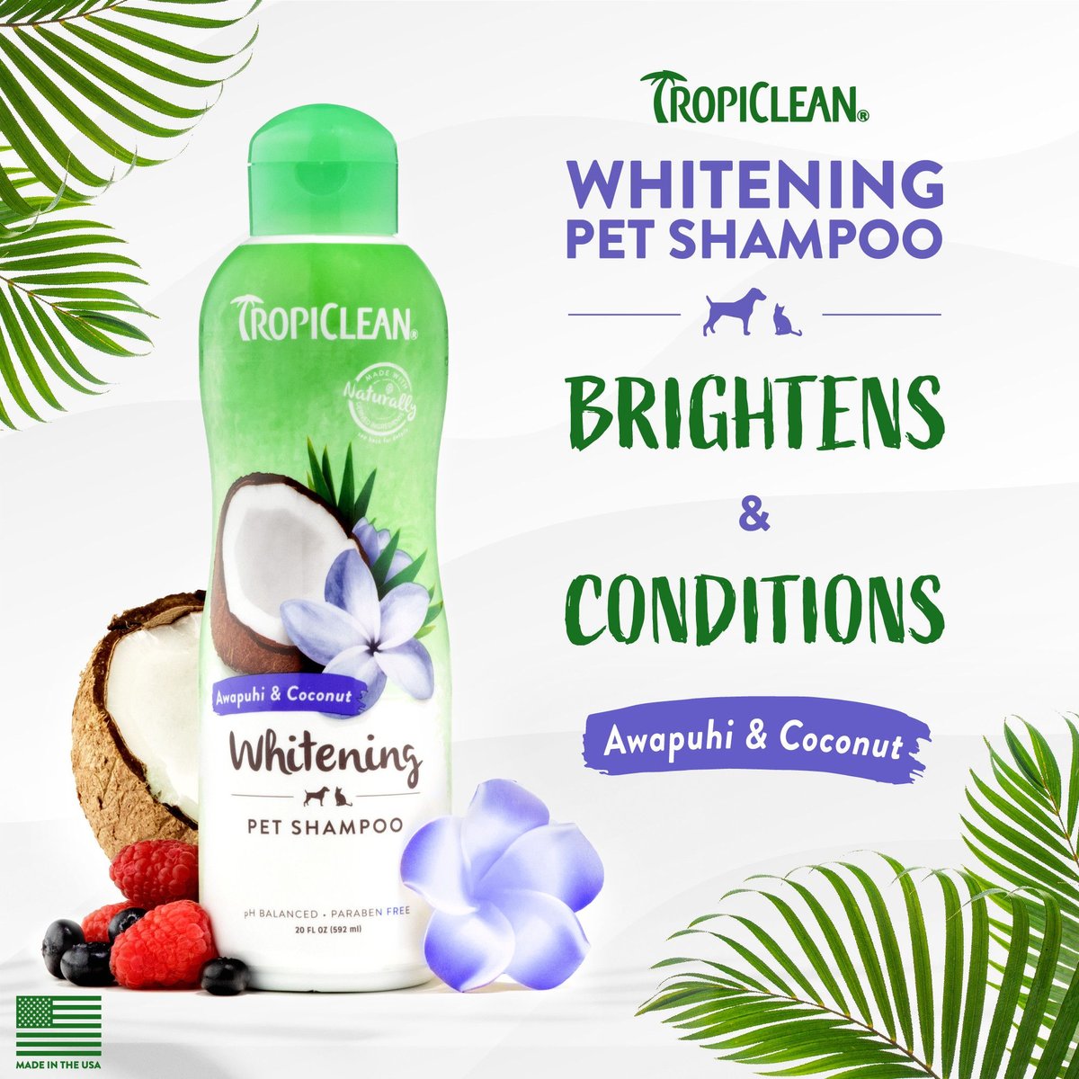 TropiClean Whitening Awapuhi and Coconut Shampoo