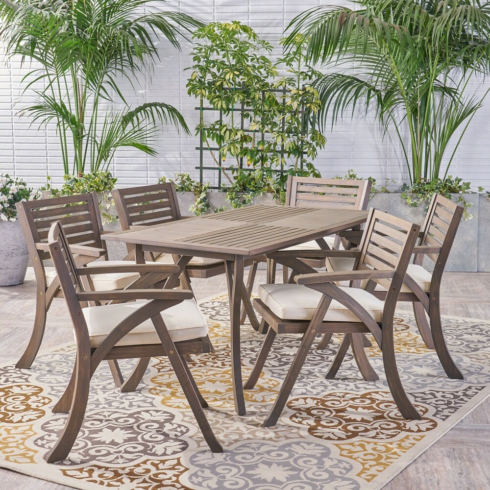 Hermosa7 Piece Acacia Wood Dining Set by Christopher Knight Home