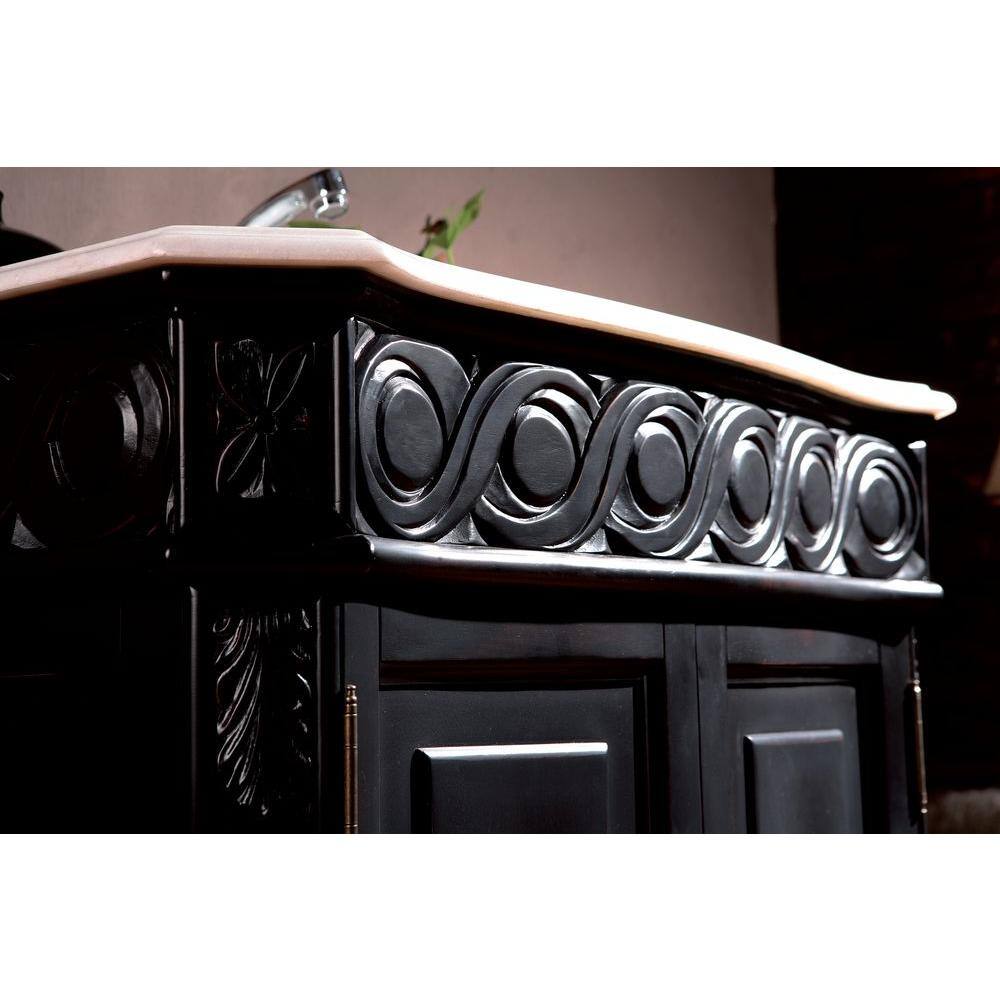 OVE Decors Thurles 30 in. Vanity in Black Antique with Cultured Marble Vanity Top in White with White Basin VVAR-THUR30-031