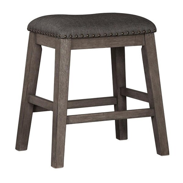 Ashley D388-024 Antiqued Gray Wash Finish Counter Height Stool 6-Pack - 16.13 in. L X 21.25 in. W X 24 in. H