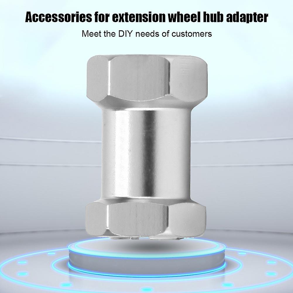 4pcs Aluminium Alloy 20mm Extension Connector 12mm Wheel Hub Hex Drive Adapter For 1/10 Rc Drift Car Buggy Truggy Truck Parts Crawlersilver