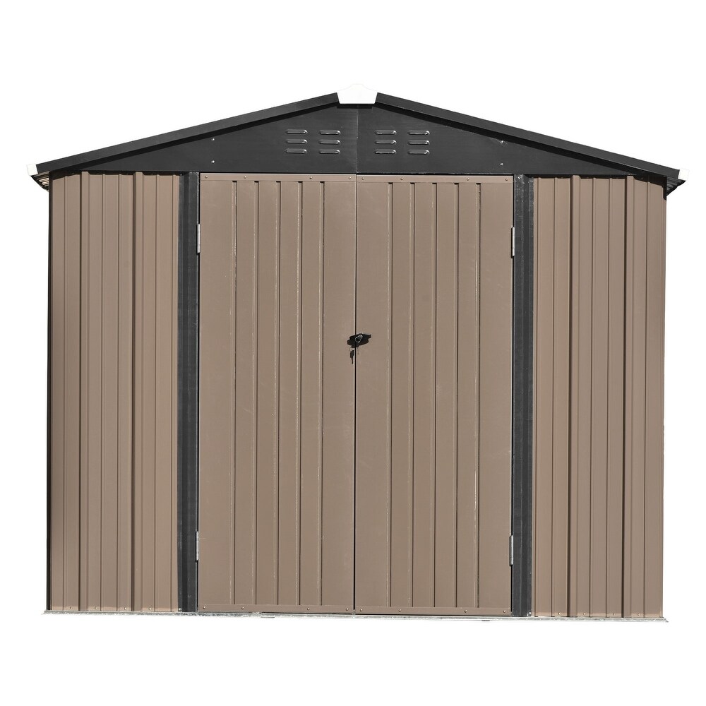 Metal Storage Shed with Adjustable Shelf and Lockable Doors Tool Cabinet with Vents