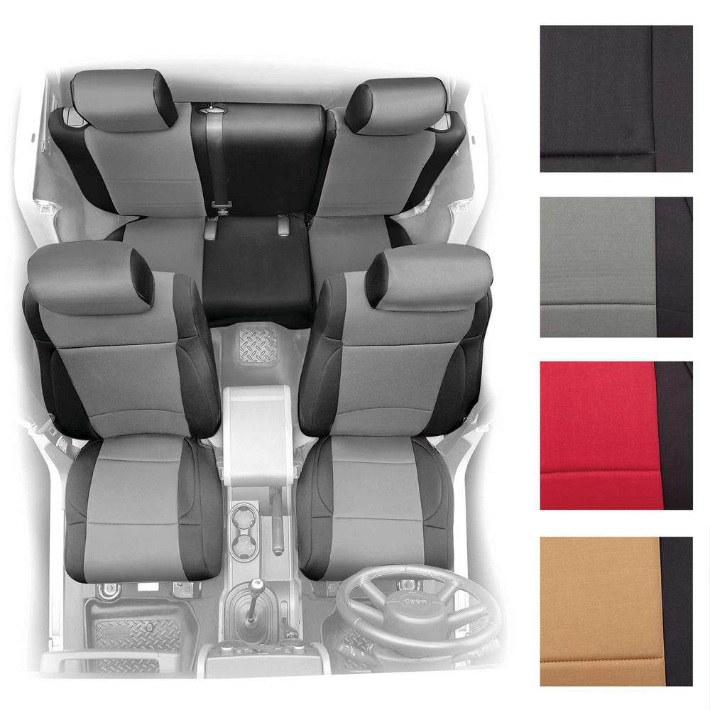 Smittybilt Neoprene Front and Rear Seat Cover Kit (Black) - 471401 2015 Jeep Wrangler