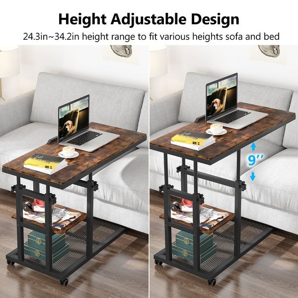 Height Adjustable C Table Mobile Couch Sofa Bedside Laptop Desk