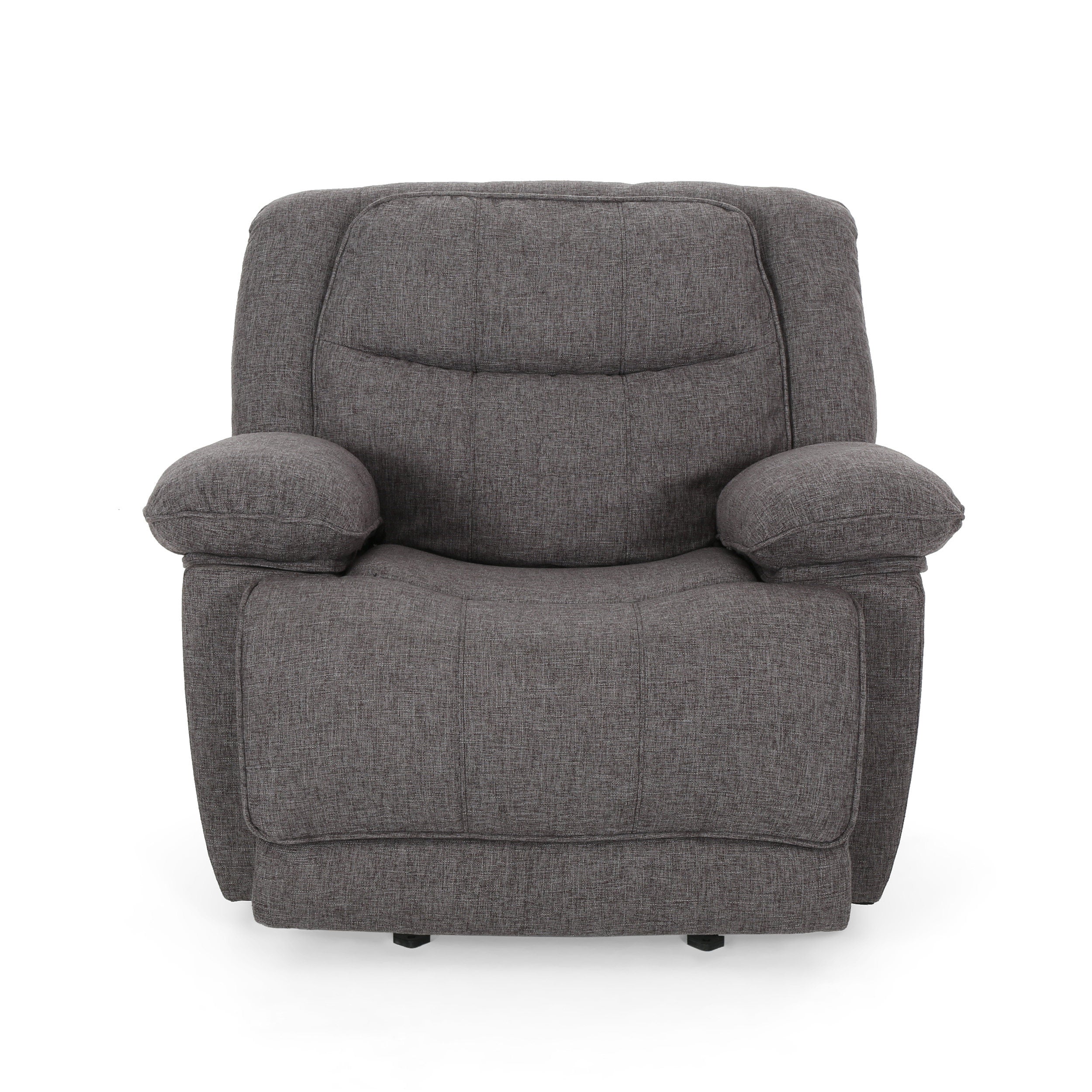 Antoinette Contemporary Pillow-Tufted Upholstered Fabric Glider Recliner