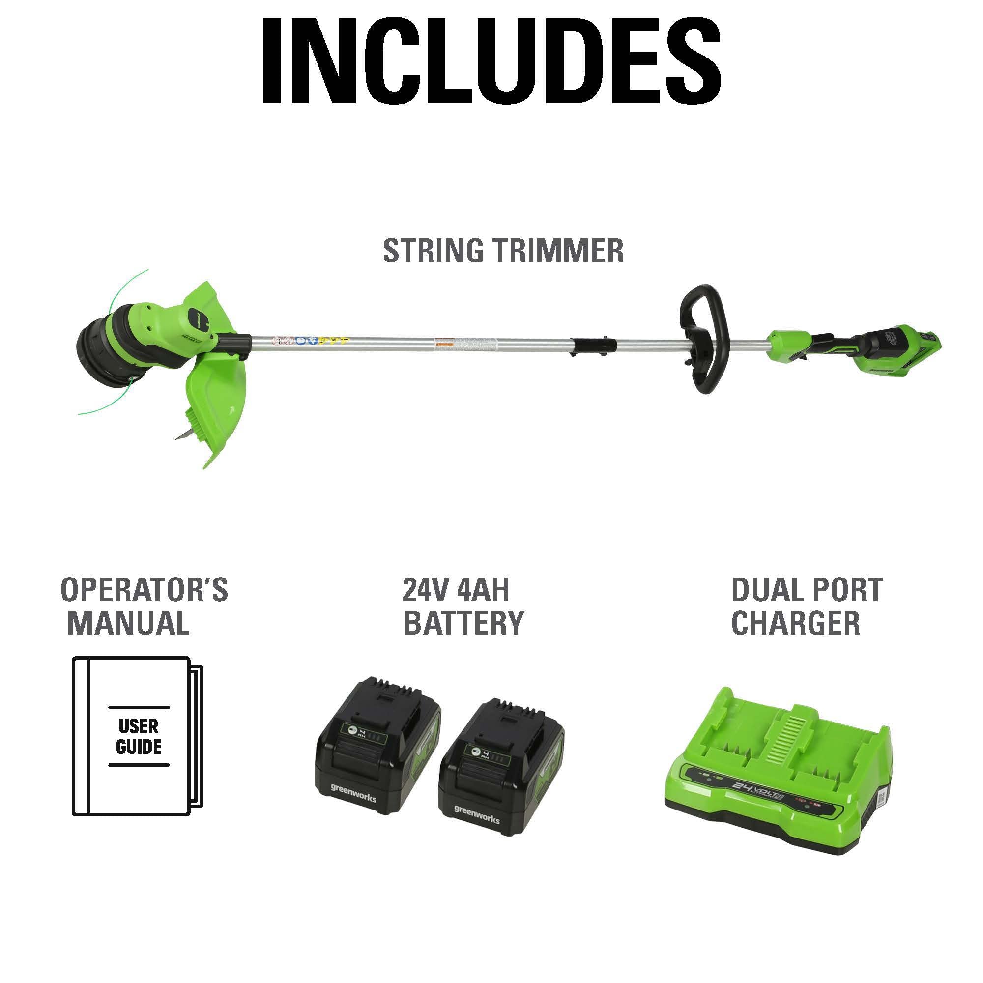 48V 15-Inch Cordless String Trimmer | Greenworks Tools