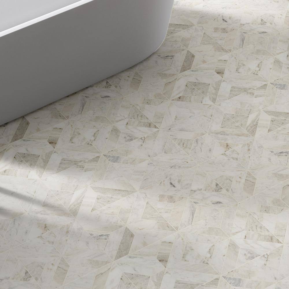 MSI Arabescato Venato White 12 in. x 12 in. x 10mm Honed Mosaic Marble Floor and Wall Tile (10 sq. ft.Case) ARAVEN-ARGHC