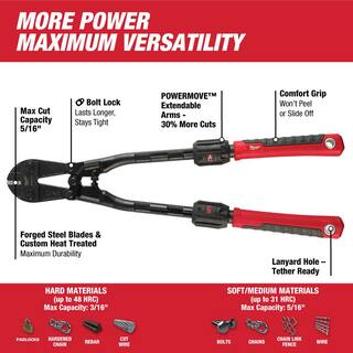 MW 24 in. Adaptable Bolt Cutter With POWERMOVE Extendable Handles W 14 in. Adaptable Bolt Cutter 48-22-4124-48-22-4114