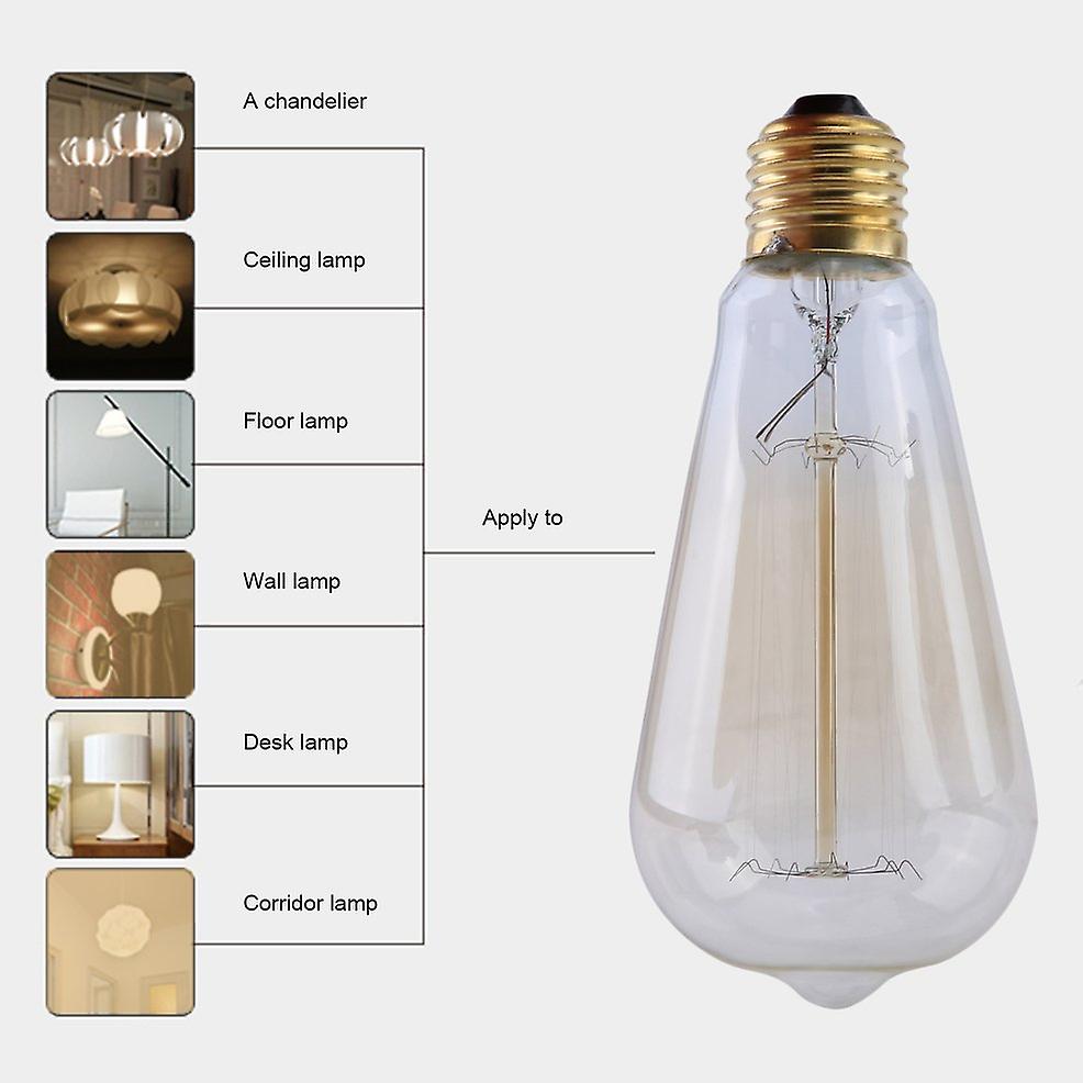 8pcs St64 Lantern Type E27 40w Antique Light Bulb Ac220-240v 2800-3500k